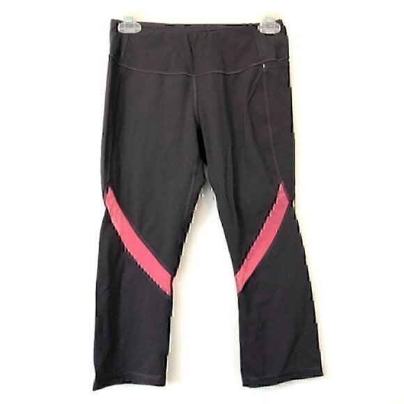 CALIA CARRIE UNDERWOOD Mid Rise Gray "Crop" Legging Pink Mesh Capri Active Small - Picture 2 of 10